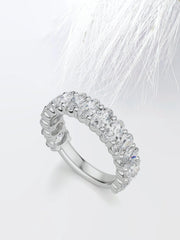 Oval Cut Moissanite Prong Diamond Wedding Band in White Gold Mapple Gems